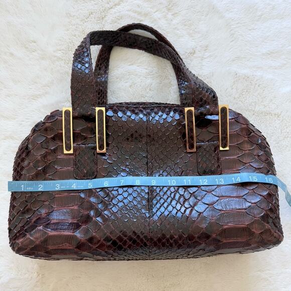 NEW!!! KARA ROSS python skin satchel bag large Retail 2950$ - Picture 7 of 13